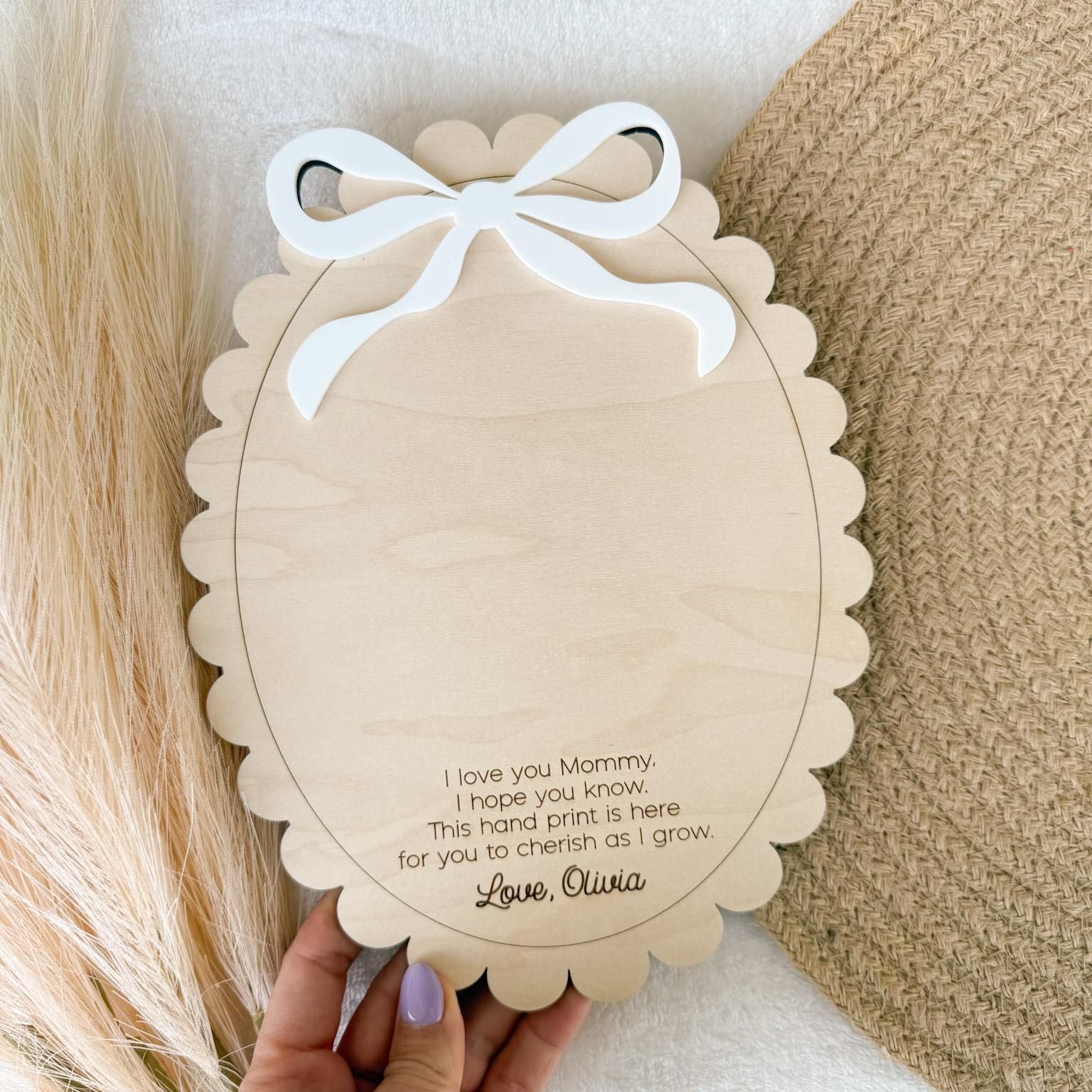 Mother's Day Gift From Child, Handmade gift for mom, DIY Kids Handprint Sign, Keepsake Gift For Baby's First Mother's Day Craft