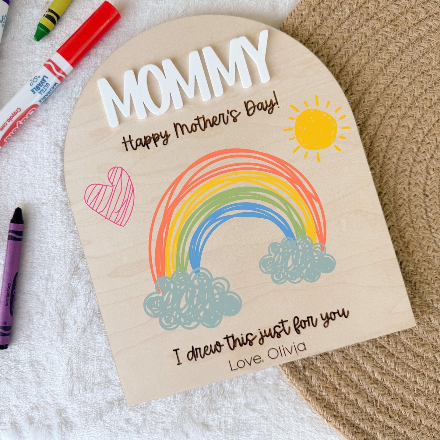 Mother's Day Gift From Toddler, Mother's Day Drawing Board, DIY Kids Artwork Sign, Keepsake Gift For Mother's Day Craft for Kids