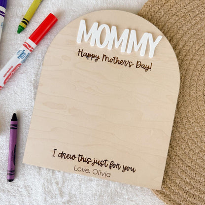 Mother's Day Gift From Toddler, Mother's Day Drawing Board, DIY Kids Artwork Sign, Keepsake Gift For Mother's Day Craft for Kids