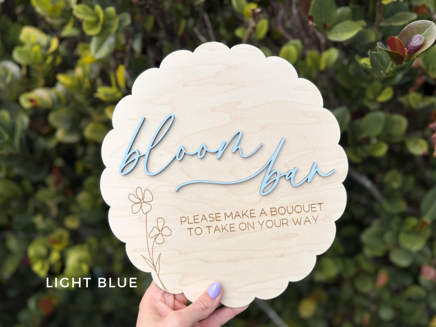 Bloom Bar Sign, Flower Bar Bridal Shower Sign, Baby in Bloom Baby Shower Sign, Hanging Make a Bouquet Sign, Bloom Bar Wedding Sign