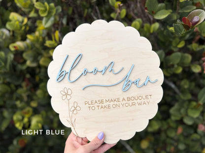 Bloom Bar Sign, Flower Bar Bridal Shower Sign, Baby in Bloom Baby Shower Sign, Hanging Make a Bouquet Sign, Bloom Bar Wedding Sign