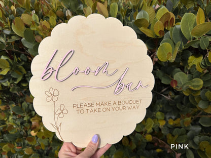 Bloom Bar Sign, Flower Bar Bridal Shower Sign, Baby in Bloom Baby Shower Sign, Hanging Make a Bouquet Sign, Bloom Bar Wedding Sign