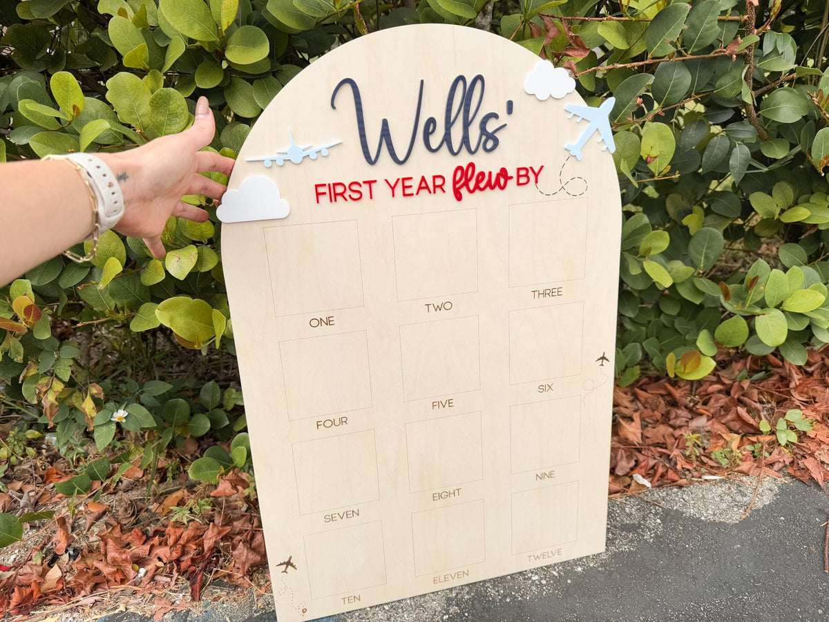 Time Flies First Birthday, Airplane First Year Photo Board, Airplane Birthday Sign, First Year Flew By One Year Photo Board, Airplane Party