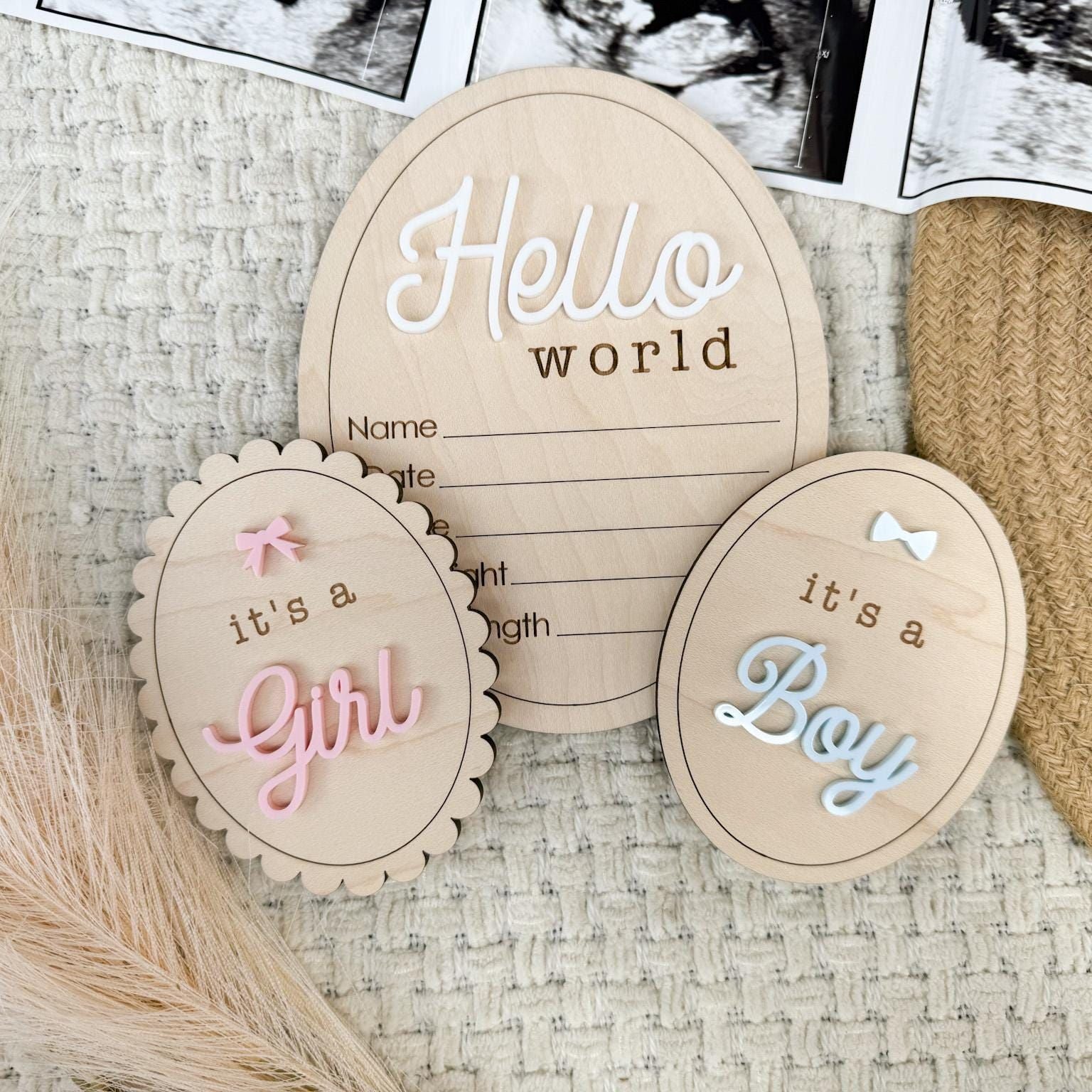 Hospital Gender Reveal It's a Boy It's a Girl Wooden Sign, Gender Reveal Hospital Sign, Gender Announcement Prop