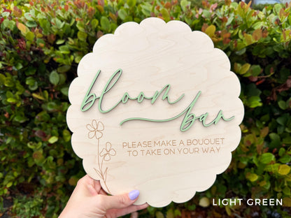 Bloom Bar Sign, Flower Bar Bridal Shower Sign, Baby in Bloom Baby Shower Sign, Hanging Make a Bouquet Sign, Bloom Bar Wedding Sign