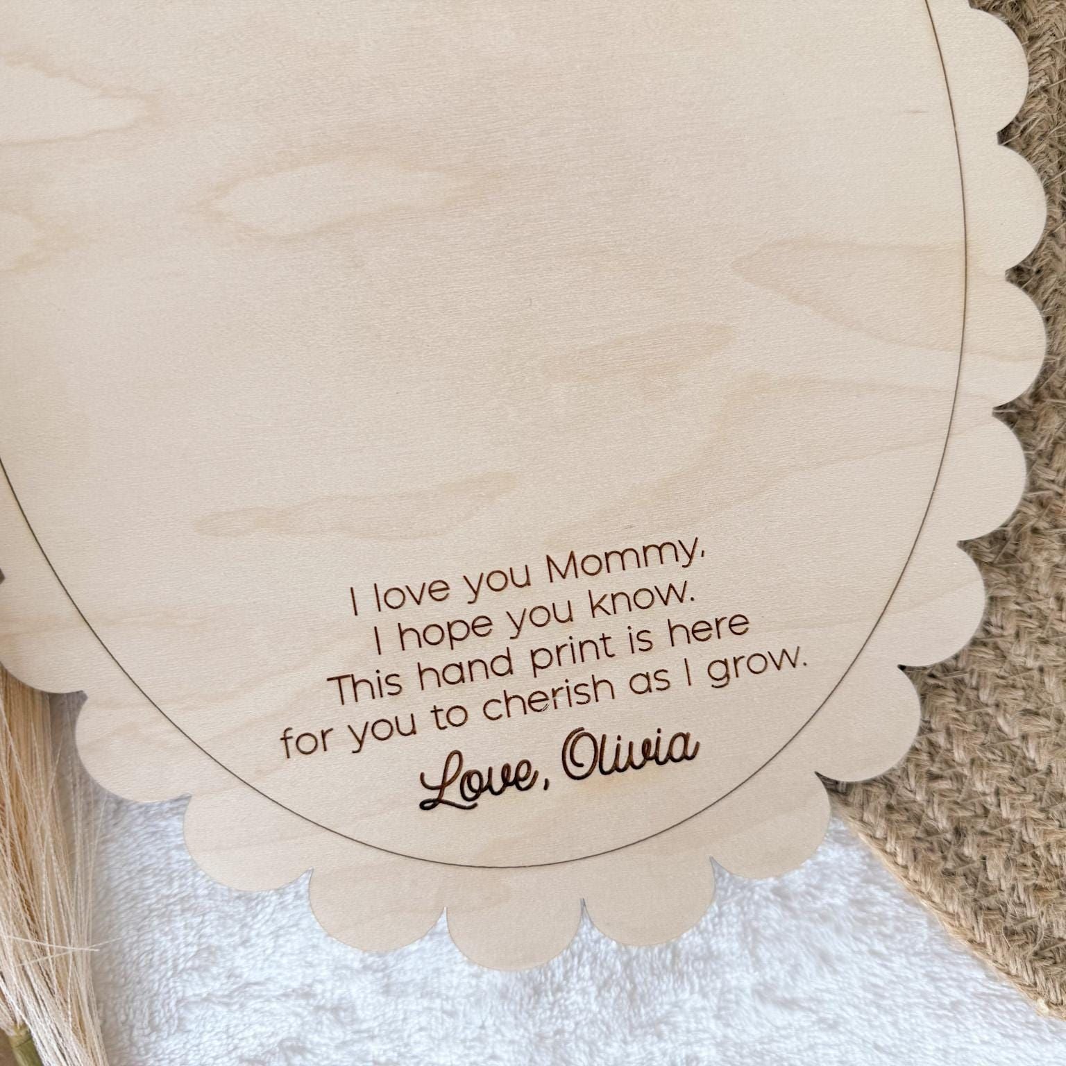 Mother's Day Gift From Child, Handmade gift for mom, DIY Kids Handprint Sign, Keepsake Gift For Baby's First Mother's Day Craft