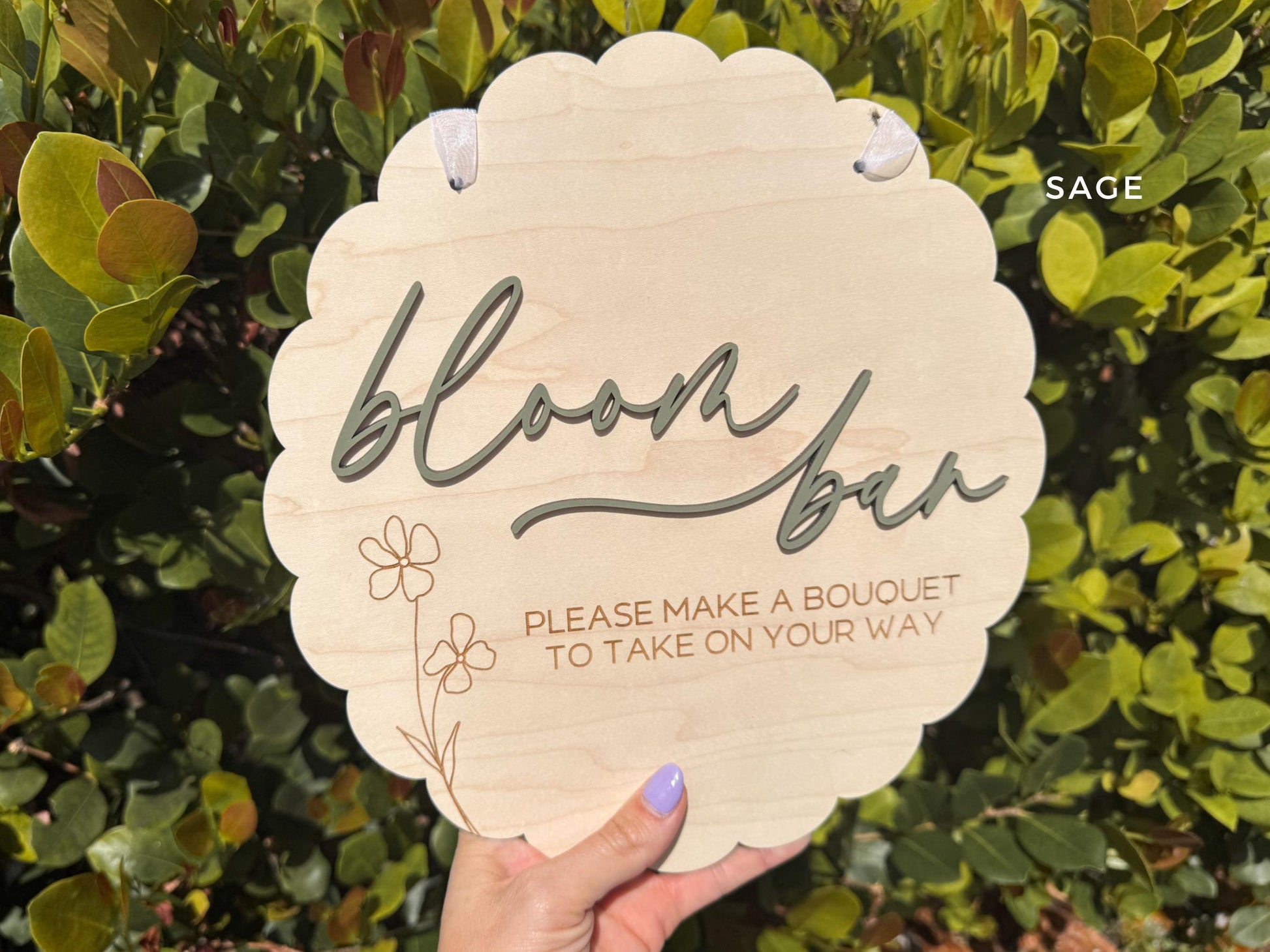 Bloom Bar Sign, Flower Bar Bridal Shower Sign, Baby in Bloom Baby Shower Sign, Hanging Make a Bouquet Sign, Bloom Bar Wedding Sign