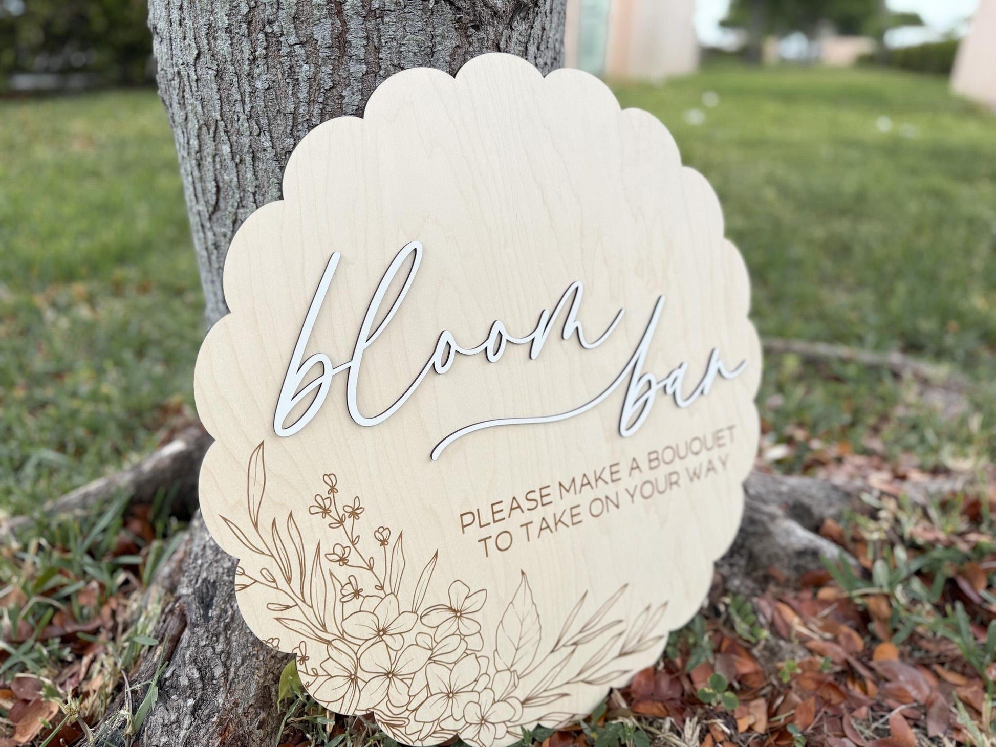 Flower Bar Sign, Large Bloom Bar Bridal Shower Sign, Baby in Bloom Baby Shower Sign, Hanging Make a Bouquet Sign, Bloom Bar Wedding Sign