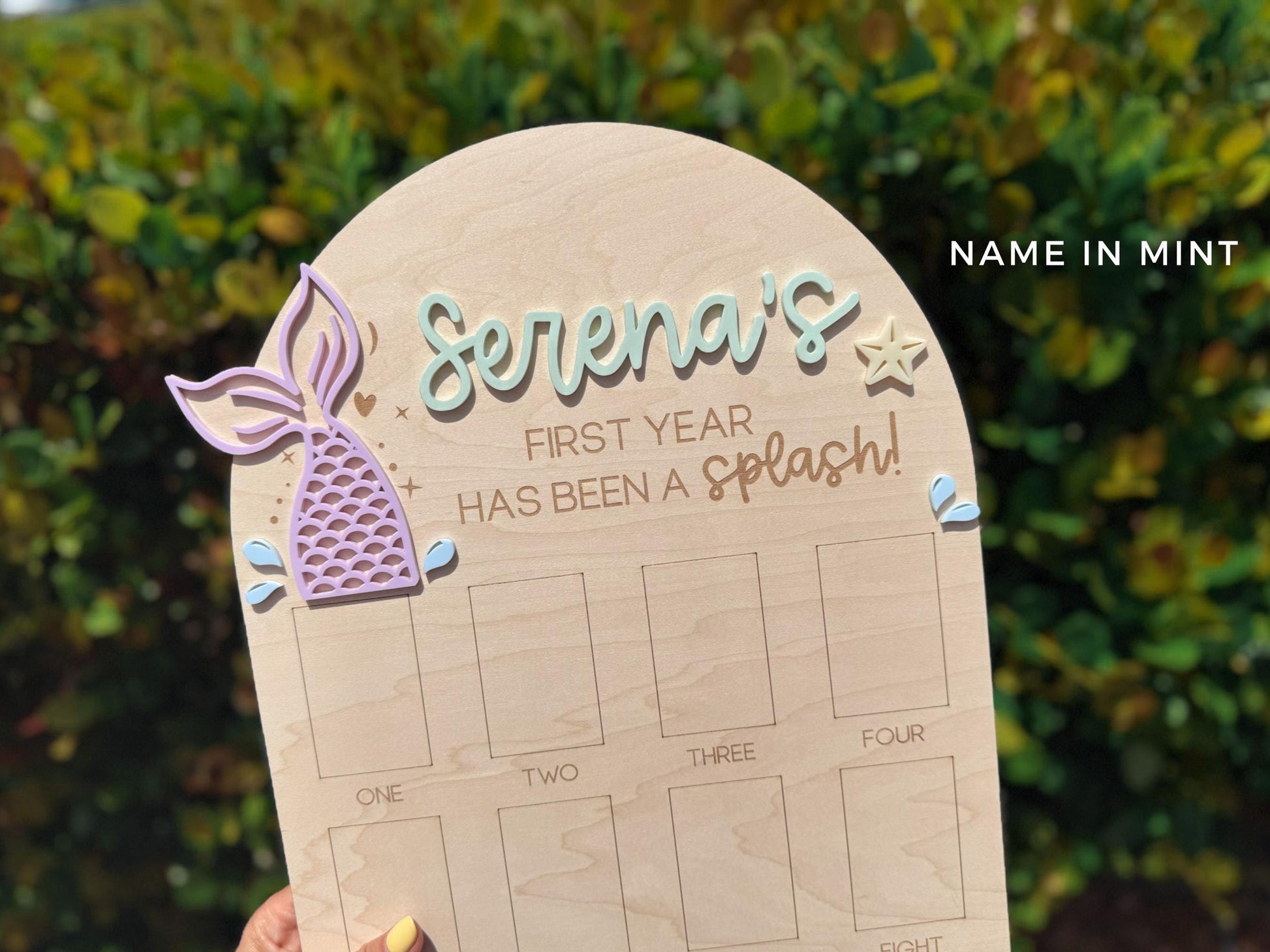 Mermaid First Birthday Photo Board, Oneder the Sea, One Year of Photo Board, Mermaid Birthday Decor, 1st Birthday Under The Sea
