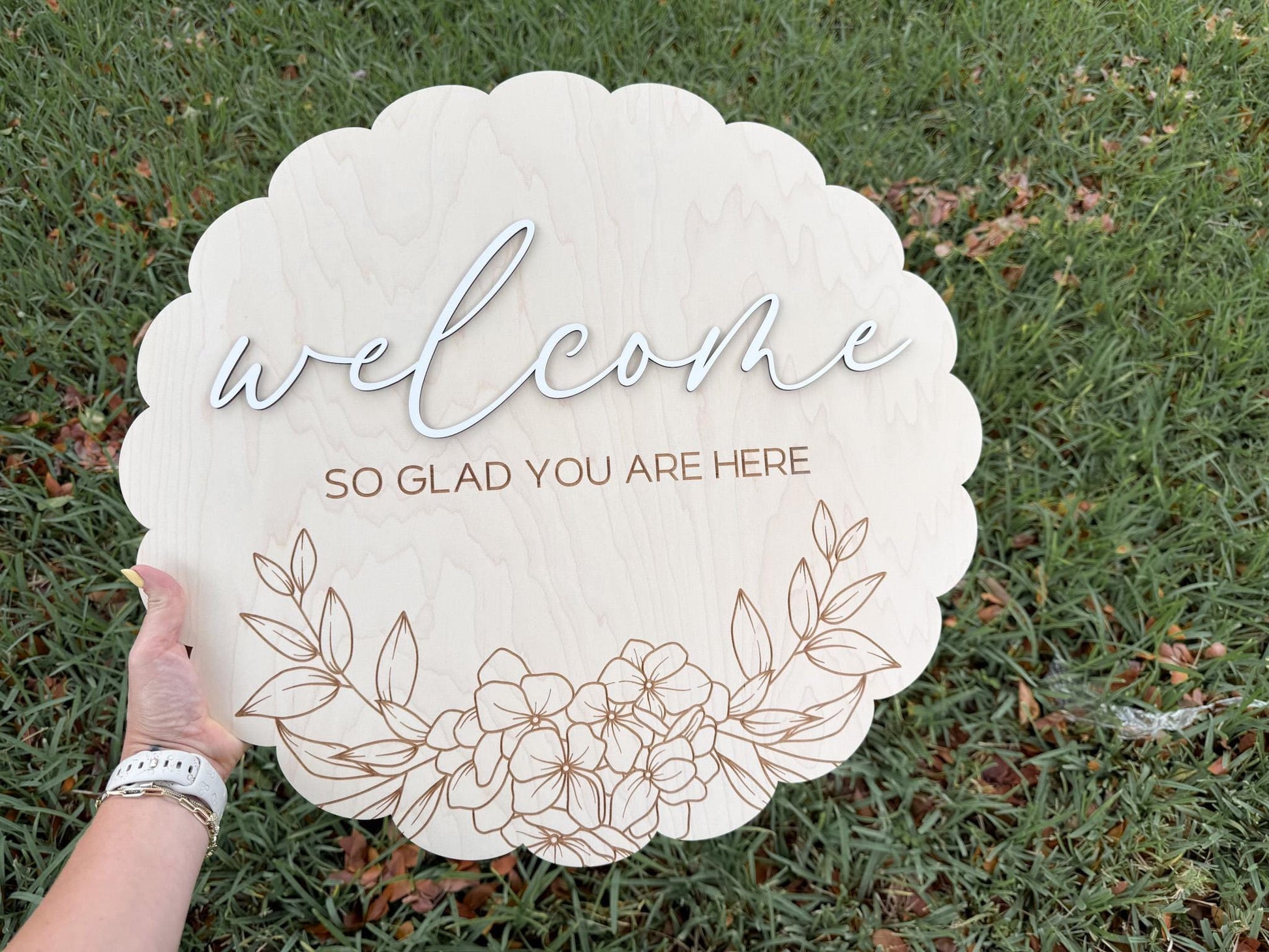 Floral Welcome Sign, Large Wooden Welcome Sign For Bridal Shower, Baby in Bloom Baby Shower Sign, Elegant Event Welcome Sign