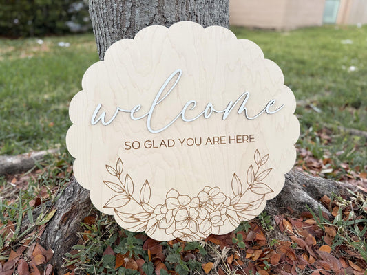 Floral Welcome Sign, Large Wooden Welcome Sign For Bridal Shower, Baby in Bloom Baby Shower Sign, Elegant Event Welcome Sign