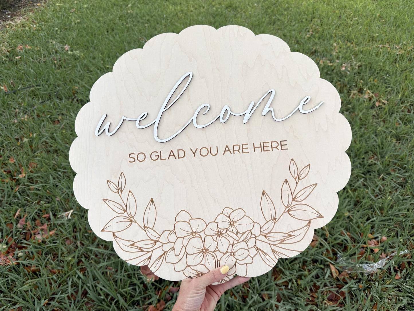 Floral Welcome Sign, Large Wooden Welcome Sign For Bridal Shower, Baby in Bloom Baby Shower Sign, Elegant Event Welcome Sign