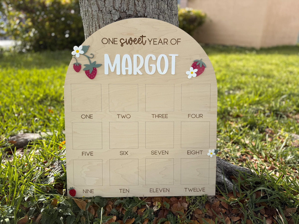 Berry First Birthday Photo Board, Berry Sweet Birthday One Year of Board Strawberry Birthday decor, One Sweet Year Display, Sweet One Decor