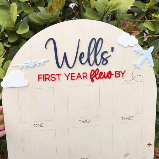Time Flies First Birthday, Airplane First Year Photo Board, Airplane Birthday Sign, First Year Flew By One Year Photo Board, Airplane Party