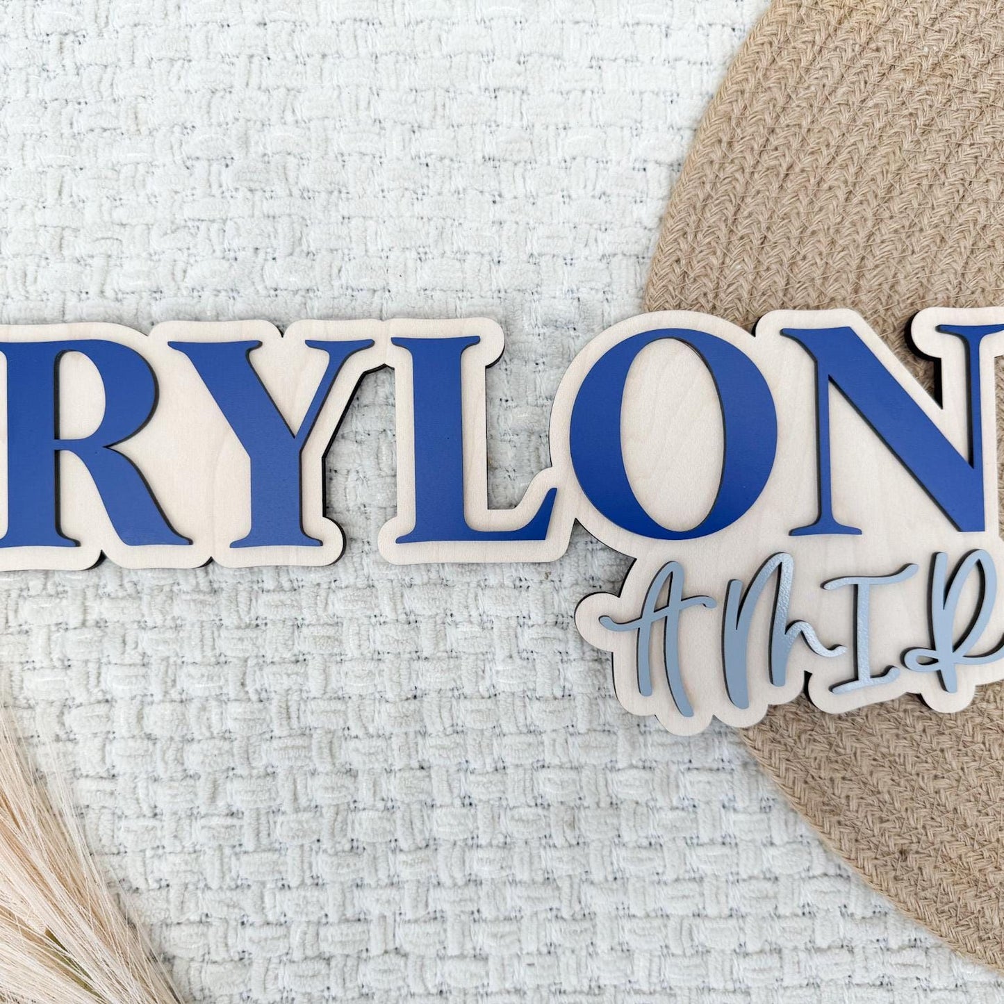 Nursery Name Sign, Large Wood Baby Name Sign, Above Crib Name Sign, Girl Name Sign, Layered Baby Name Sign, Boy Name Sign