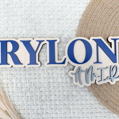 Nursery Name Sign, Large Wood Baby Name Sign, Above Crib Name Sign, Girl Name Sign, Layered Baby Name Sign, Boy Name Sign