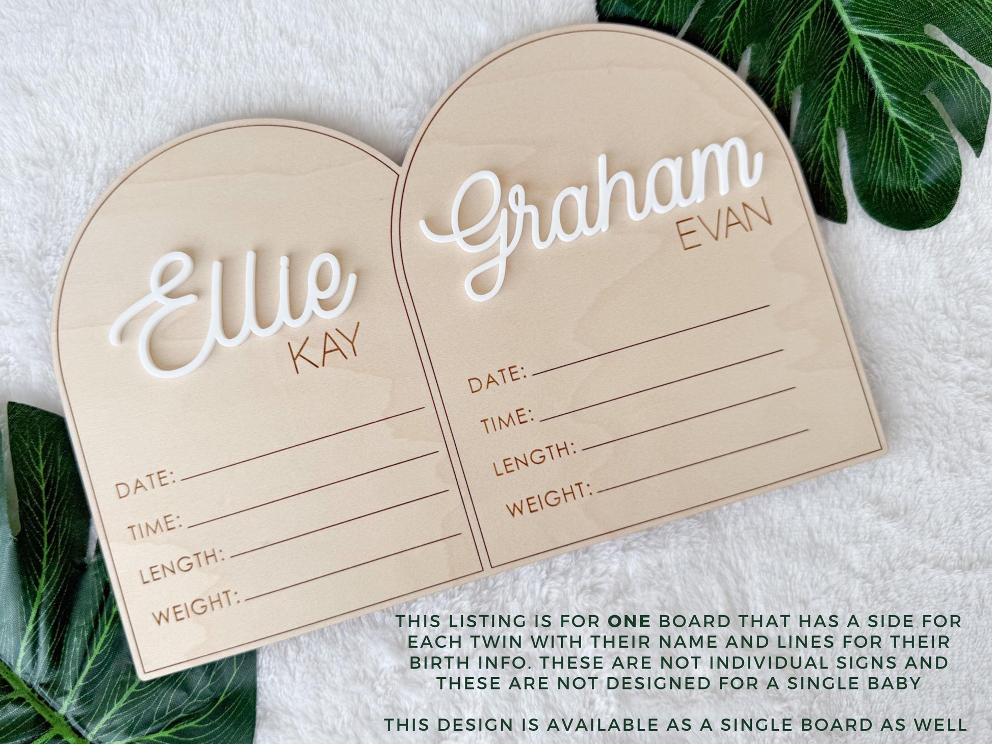 Twin Birth Announcement Sign, Twin Name Sign for Hospital, Twin Birth Stats Sign, Hospital Name sign for Twins, Baby Newborn Sign for Twins
