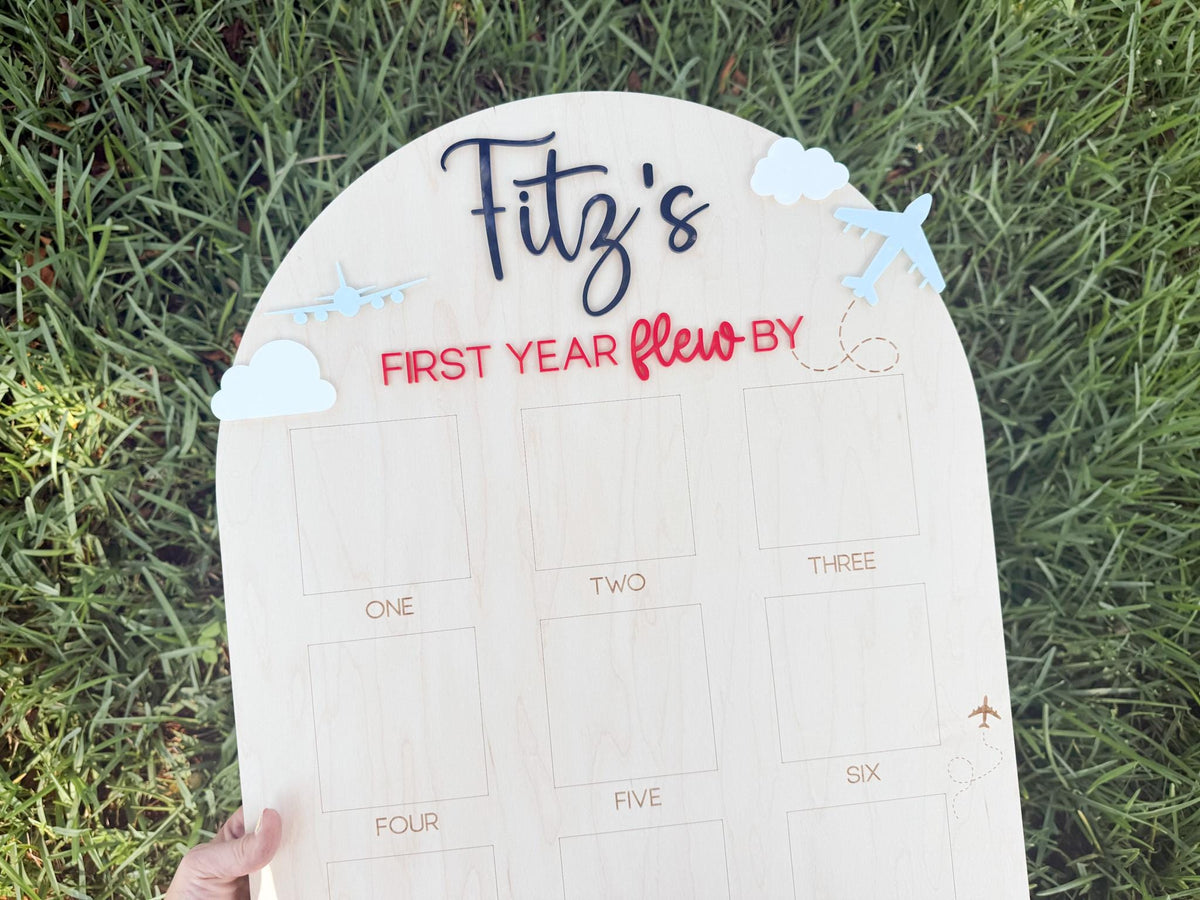 Time Flies First Birthday, Airplane First Year Photo Board, Airplane Birthday Sign, First Year Flew By One Year Photo Board, Airplane Party