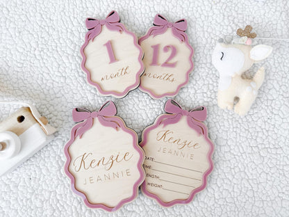 Baby Announcement Sign, Baby Girl Name Sign & Birth Stats Plaque for Birth Announcement, Baby Girl Gift Set, Hospital Birth Announcement