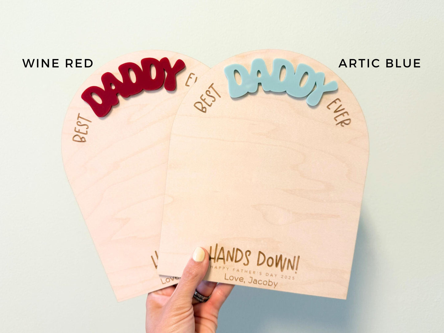 First Father's Day Gift From Child, Dad Handprint Board, DIY Kids Handprint Sign, Keepsake Gift For Baby's First Father's Day Craft