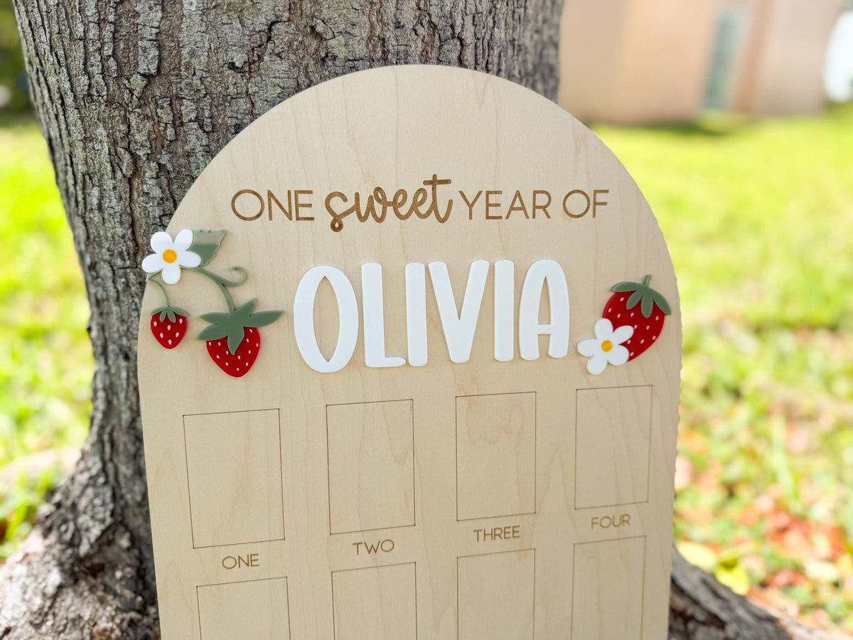 Berry First Birthday Photo Board, Berry Sweet Birthday One Year of Board Strawberry Birthday decor, One Sweet Year Display, Sweet One Decor