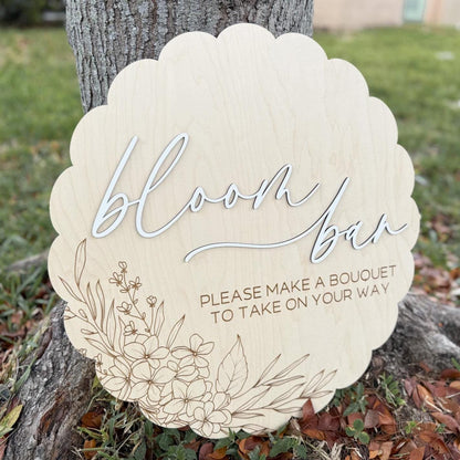 Flower Bar Sign, Large Bloom Bar Bridal Shower Sign, Baby in Bloom Baby Shower Sign, Hanging Make a Bouquet Sign, Bloom Bar Wedding Sign
