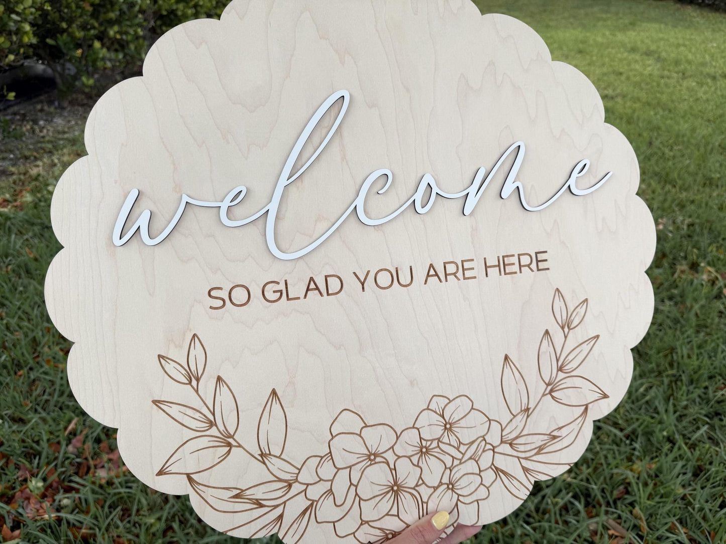 Floral Welcome Sign, Large Wooden Welcome Sign For Bridal Shower, Baby in Bloom Baby Shower Sign, Elegant Event Welcome Sign
