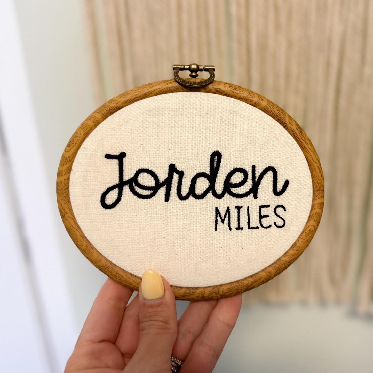 Embroidered Hospital Name Announcement, Embroidered Baby Name Sign Hospital, Embroidery Birth Announcement, Embroidery Hoop Nursery Decor