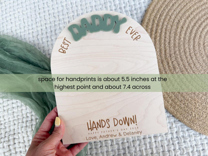 First Father's Day Gift From Child, Dad Handprint Board, DIY Kids Handprint Sign, Keepsake Gift For Baby's First Father's Day Craft