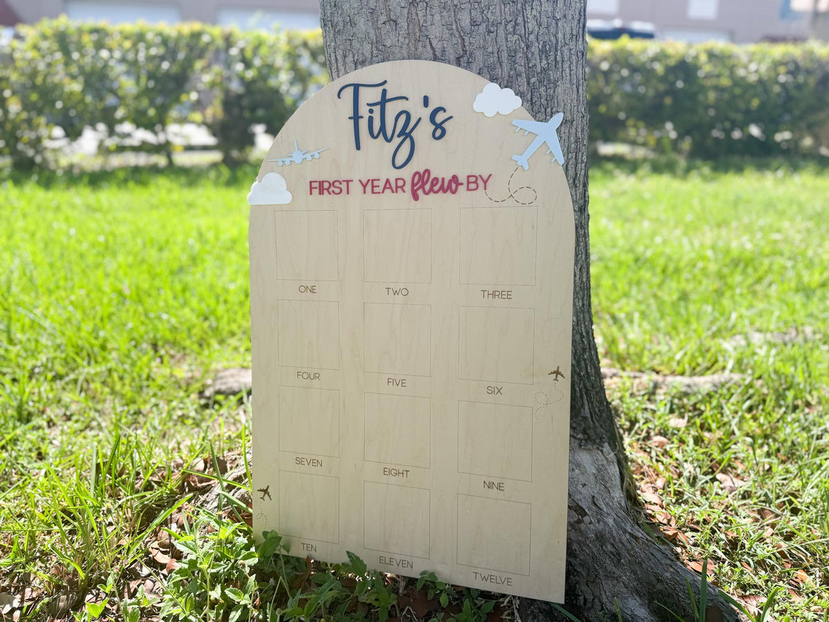 Time Flies First Birthday, Airplane First Year Photo Board, Airplane Birthday Sign, First Year Flew By One Year Photo Board, Airplane Party