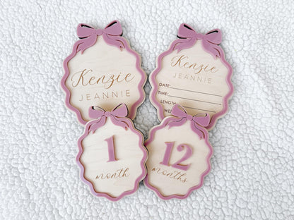 Baby Announcement Sign, Baby Girl Name Sign & Birth Stats Plaque for Birth Announcement, Baby Girl Gift Set, Hospital Birth Announcement