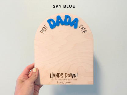 First Father's Day Gift From Child, Dad Handprint Board, DIY Kids Handprint Sign, Keepsake Gift For Baby's First Father's Day Craft
