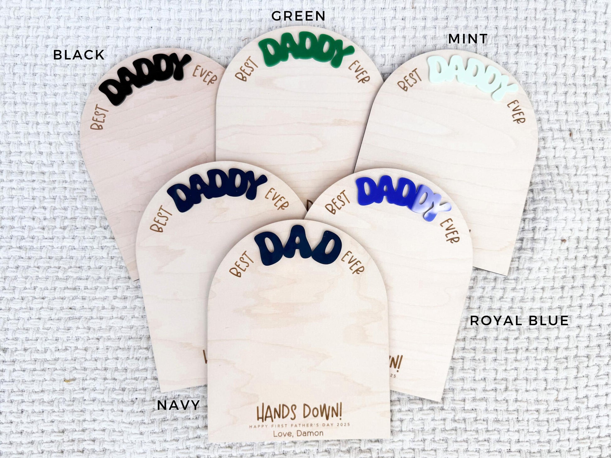 First Father's Day Gift From Child, Dad Handprint Board, DIY Kids Handprint Sign, Keepsake Gift For Baby's First Father's Day Craft