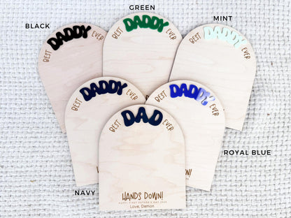 First Father's Day Gift From Child, Dad Handprint Board, DIY Kids Handprint Sign, Keepsake Gift For Baby's First Father's Day Craft