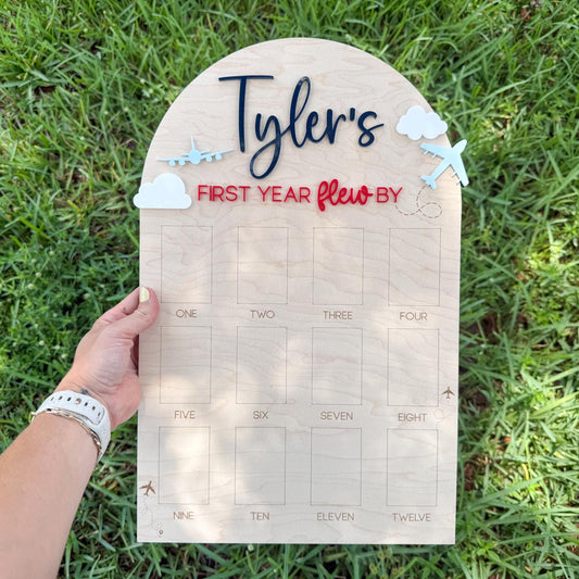 Time Flies First Birthday, Airplane First Year Photo Board, Airplane Birthday Sign, First Year Flew By One Year Photo Board, Airplane Party