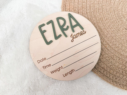 Baby Announcement Sign, Birth Announcement Sign for hospital, Baby Name Sign for Hospital, Birth Stats Newborn Baby Welcome Sign, Name Plate