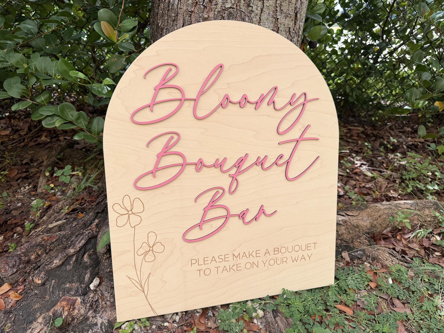 Bouquet Bar Sign, Flower Bar Sign, Large Bloom Bar Bridal Shower Arch, Baby Bloom Baby Shower, Make a Bouquet Sign, Bloom Bar Wedding Sign