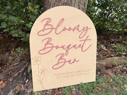 Bouquet Bar Sign, Flower Bar Sign, Large Bloom Bar Bridal Shower Arch, Baby Bloom Baby Shower, Make a Bouquet Sign, Bloom Bar Wedding Sign