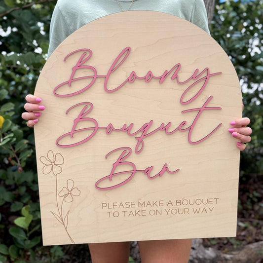 Bouquet Bar Sign, Flower Bar Sign, Large Bloom Bar Bridal Shower Arch, Baby Bloom Baby Shower, Make a Bouquet Sign, Bloom Bar Wedding Sign
