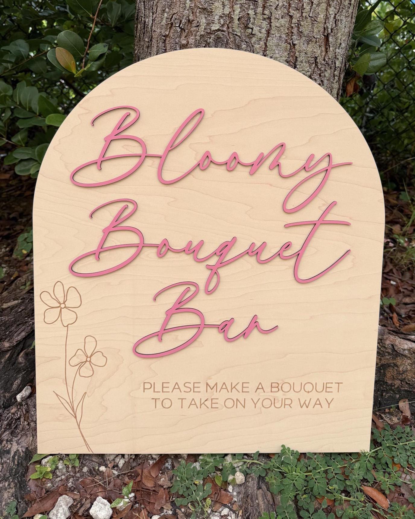 Bouquet Bar Sign, Flower Bar Sign, Large Bloom Bar Bridal Shower Arch, Baby Bloom Baby Shower, Make a Bouquet Sign, Bloom Bar Wedding Sign
