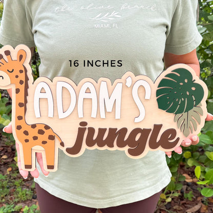 Custom Theme Nursery Name Sign, Under The Sea Kids Room Decor, Jungle Boy Name Sign, Safari Toddler Boy Room, Ocean Animal Art