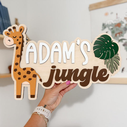 Custom Theme Nursery Name Sign, Under The Sea Kids Room Decor, Jungle Boy Name Sign, Safari Toddler Boy Room, Ocean Animal Art
