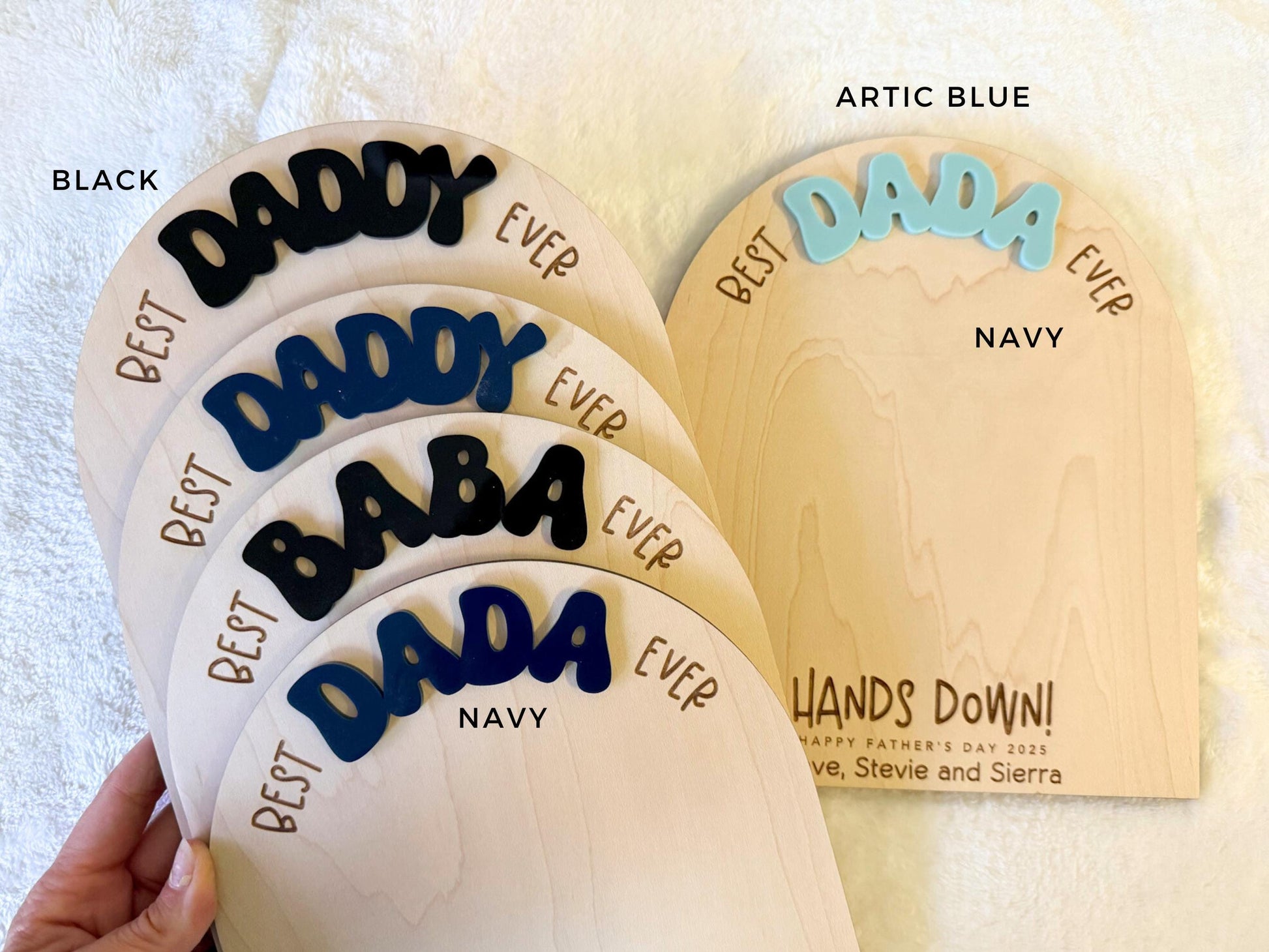 First Father's Day Gift From Child, Dad Handprint Board, DIY Kids Handprint Sign, Keepsake Gift For Baby's First Father's Day Craft