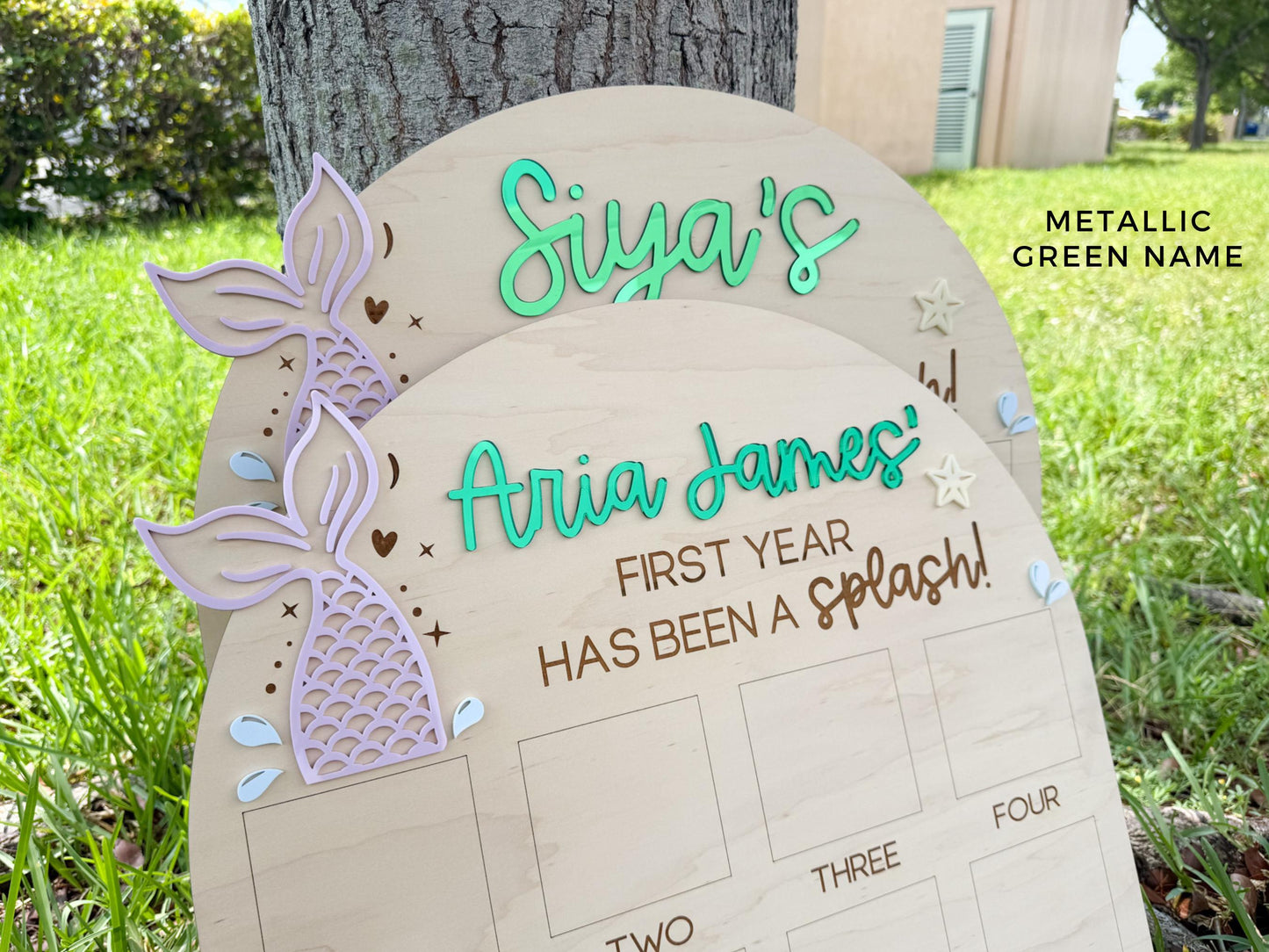 Mermaid First Birthday Photo Board, Oneder the Sea, One Year of Photo Board, Mermaid Birthday Decor, 1st Birthday Under The Sea