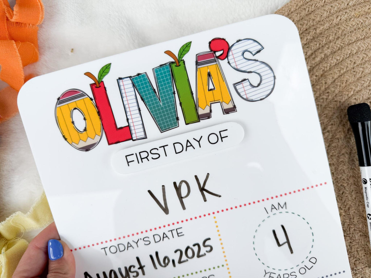 My First Day of School Sign, Back to School Board, First and Last Day of School Board, Reusable Sign for School Pictures