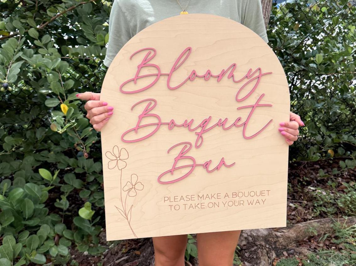 Bouquet Bar Sign, Flower Bar Sign, Large Bloom Bar Bridal Shower Arch, Baby Bloom Baby Shower, Make a Bouquet Sign, Bloom Bar Wedding Sign