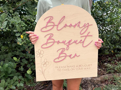 Bouquet Bar Sign, Flower Bar Sign, Large Bloom Bar Bridal Shower Arch, Baby Bloom Baby Shower, Make a Bouquet Sign, Bloom Bar Wedding Sign