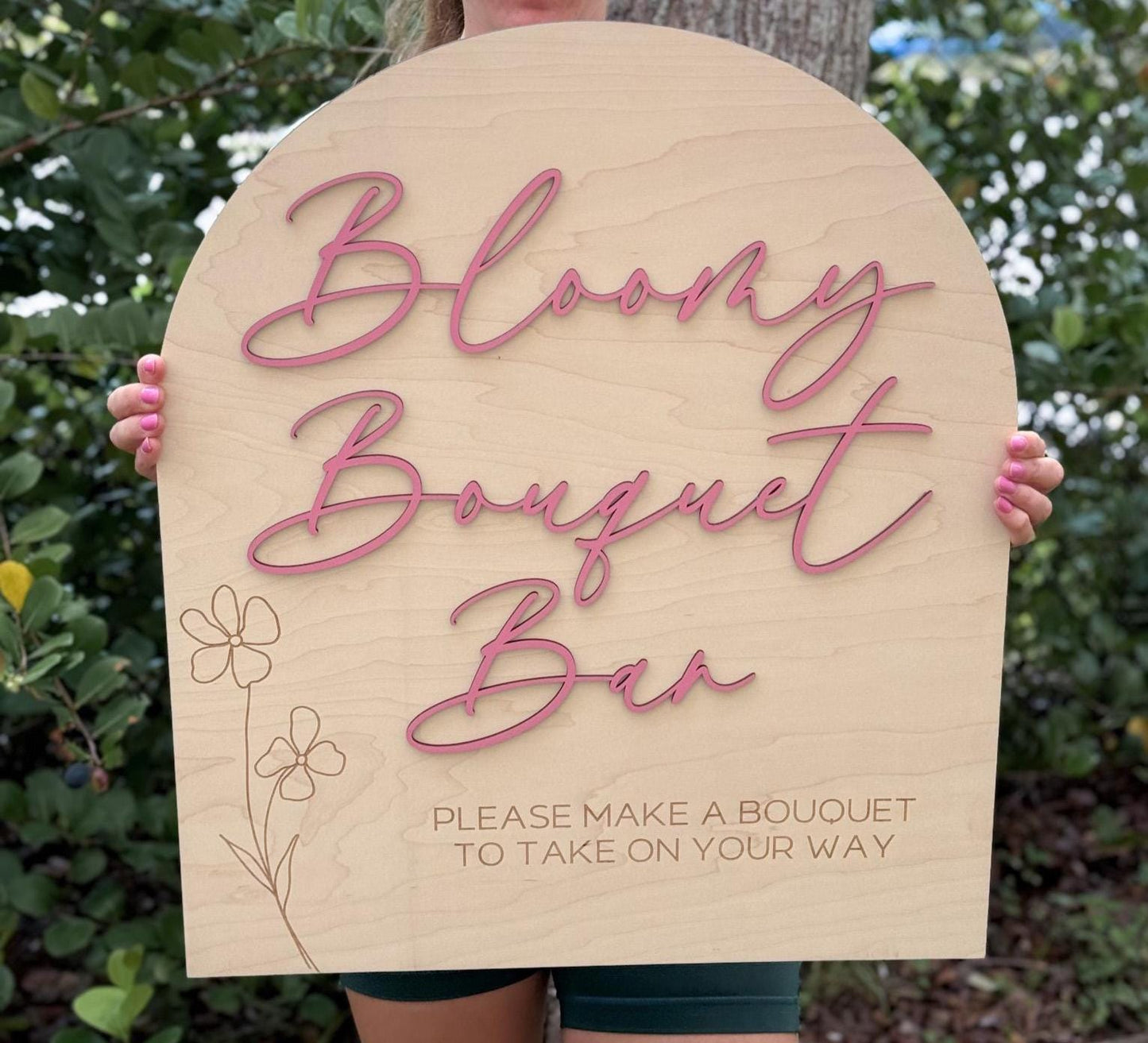 Bouquet Bar Sign, Flower Bar Sign, Large Bloom Bar Bridal Shower Arch, Baby Bloom Baby Shower, Make a Bouquet Sign, Bloom Bar Wedding Sign