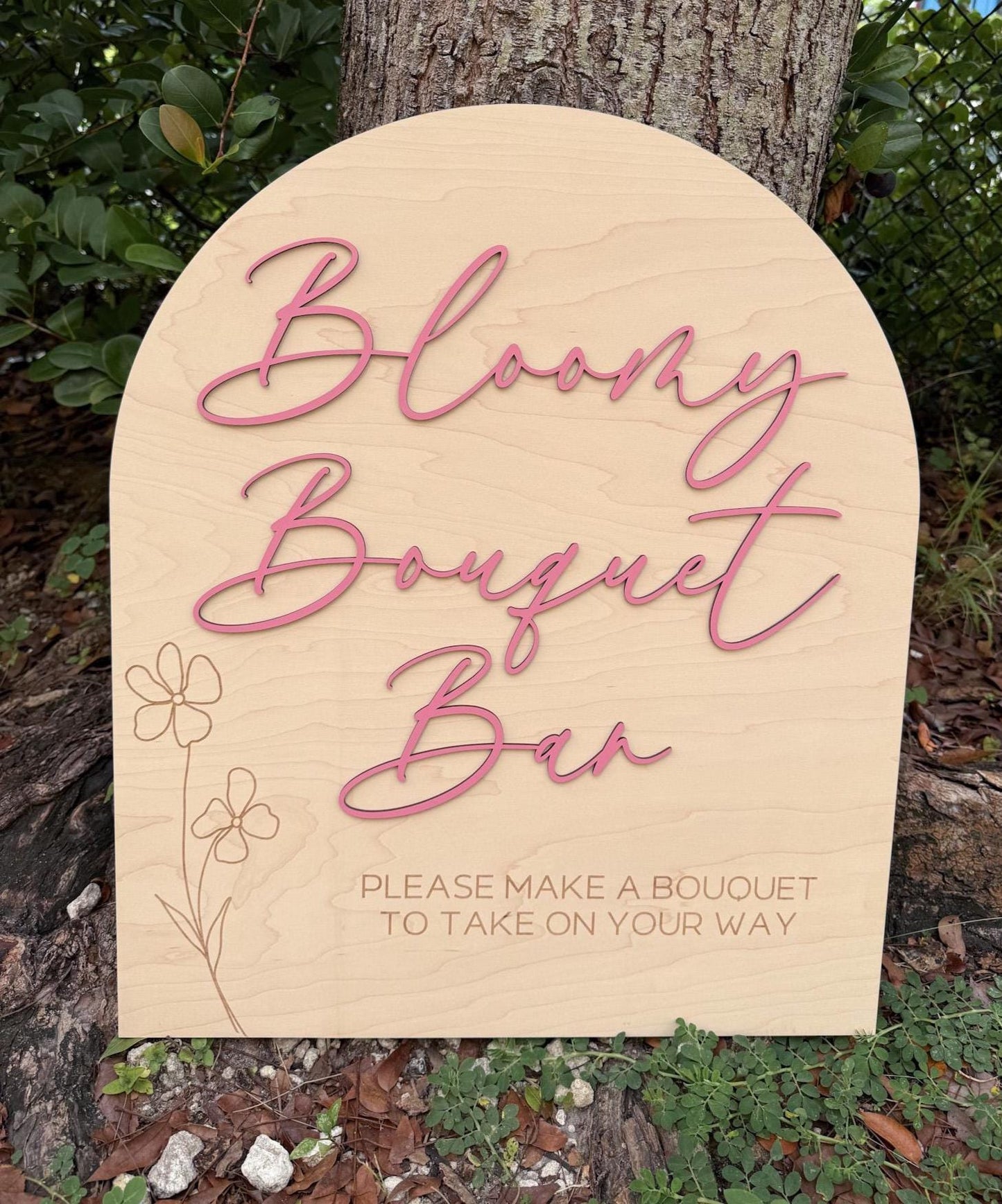 Bouquet Bar Sign, Flower Bar Sign, Large Bloom Bar Bridal Shower Arch, Baby Bloom Baby Shower, Make a Bouquet Sign, Bloom Bar Wedding Sign