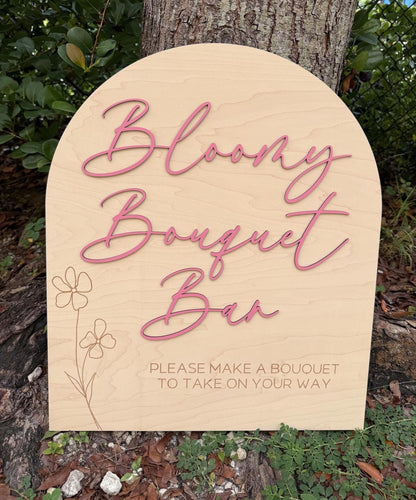 Bouquet Bar Sign, Flower Bar Sign, Large Bloom Bar Bridal Shower Arch, Baby Bloom Baby Shower, Make a Bouquet Sign, Bloom Bar Wedding Sign